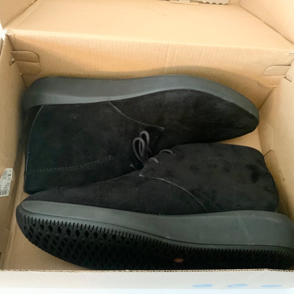 CLARKS TAWNIA LACE BLACK SUEDE LACE UP ANKLE BOOT Comfortable casual flat bootie - Picture 9 of 16